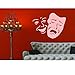 Produktbild Wandaufkleber Theatermasken Lächeln Und Trauriges Gesicht Muster Für Wohnzimmer Wände Dekore