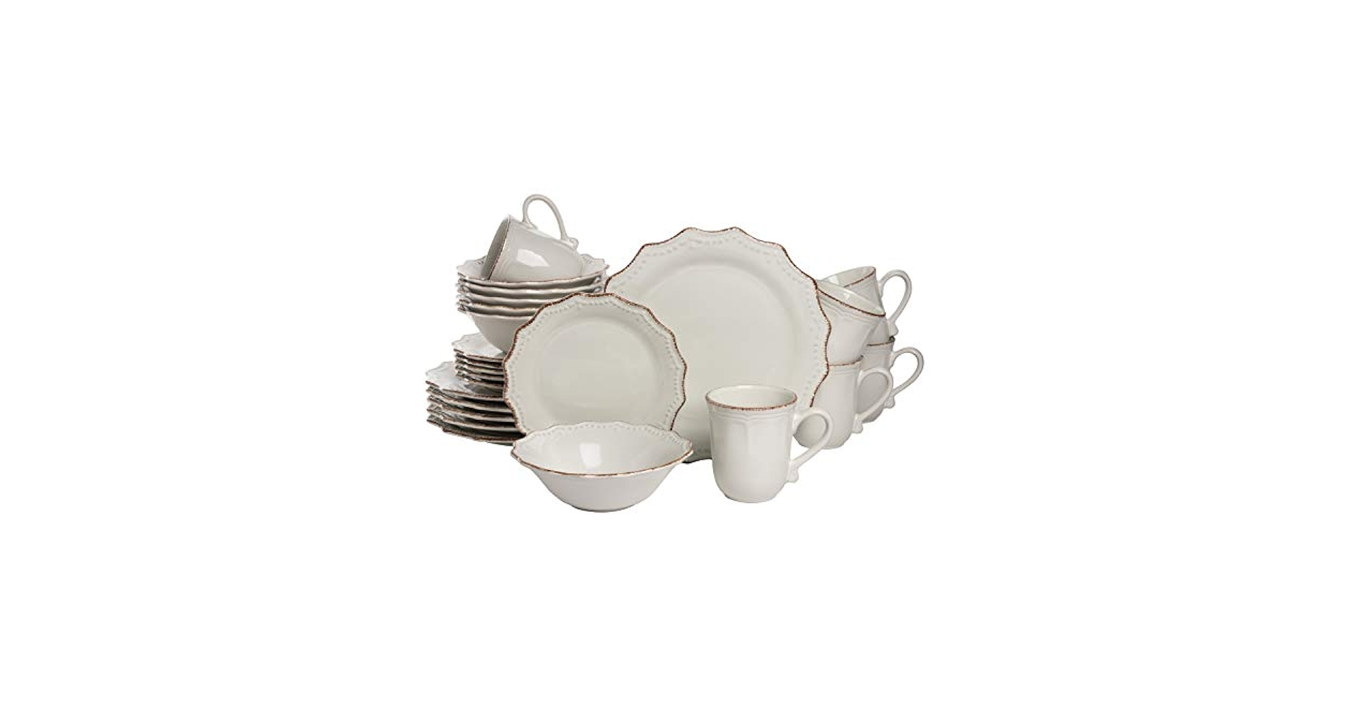 Amazon.com | 10 Strawberry Street Oxford Dinnerware Set, 24