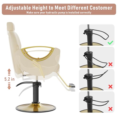 Image of LOUVIXA Barber Chair, Salon Chair for Hair Stylist, Height Adjustable Hydraulic Hair Reclining Salon Chairs, 360 Degrees Rotation, Multi-Function Shampoo Chair for Barbershop (Beige)