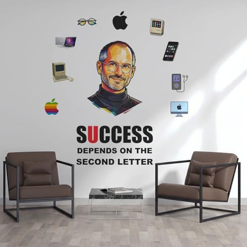 Image of StickMe Success Depends On You - Steve Jobs - Office Inspirational Motivational Quotes Decor Wall Sticker (Multi Colour, Vinyl) (Premium Large - 120 x 120 cm)