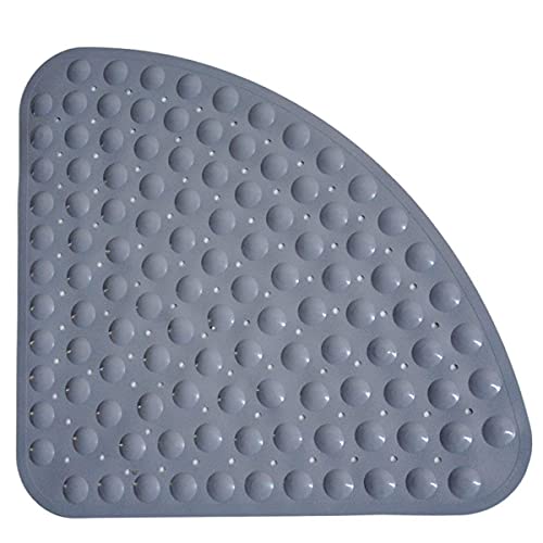 Duschmatten Dusche rutschfest, Antirutschmatte, Antibakteriell, Anti-Schimmel,Viertelkreis, Eckbereich, Badewannenmatten Badematte mit Saugnäpfen für Badewanne Dusche (54 cm x 54 cm, Grau) Cover