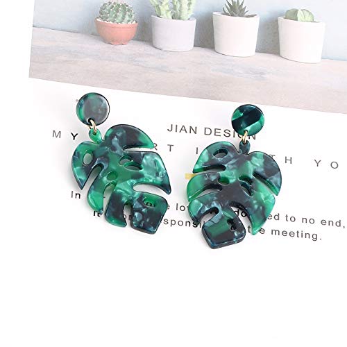 Acrylic Earrings For Women Statement Palm Leaf Earrings Resin monstera Drop Dangle Earrings Fashion Jewelry4