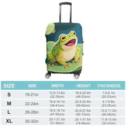 Frog in The Pond Elastic Luggage Cover Suitcase Protector for 19-32 Inch Suitcases | Universal Stretchable Travel Bag Cover | Anti-Scratch, Washable with Zipper Closure L2