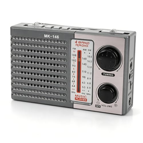 Radio portátil AM FM SW Bluetooth USB recargable