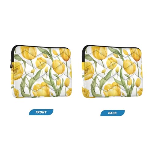 Funda para laptop de 13-14 pulgadas con diseño tulipanes acuarela naranja miniatura 2