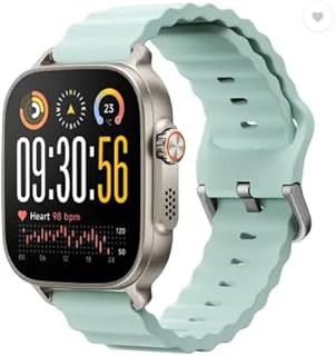 realme Watch 5,1.97" AMOLED,Upto 20 Days Battery,BT Calling,GPS,Compass,IP68 Smartwatch (Mint Blue Strap, One Size)