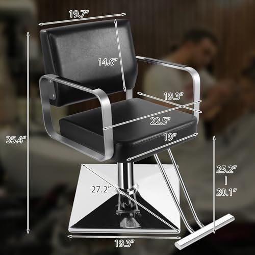 Stylist Chairs for Salon, Hydraulic Pump Salon Chair 360 Degree Rotating Barber Chair, Spa Beauty Equipment for Hair Stylists, Tattoo Artists, Cosmetologists (Silvery) - Image 4