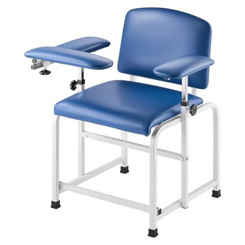 VEVOR Phlebotomy Chair, Blood Draw Chair with Adjustable Armrests and Flip Arm, 400LBS Loading Blood Drawing Medical Chair with Soft Padded Seat, Easy-to-Clean PVC Leather for Hospitals, Labs, Clinics