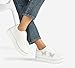 LUCKY STEP Women's Chunky Fashion Sneakers High Platform Rhinestone Butterfly Casual Faux Leather Durable Walking Tennis Shoes(White,8.5)