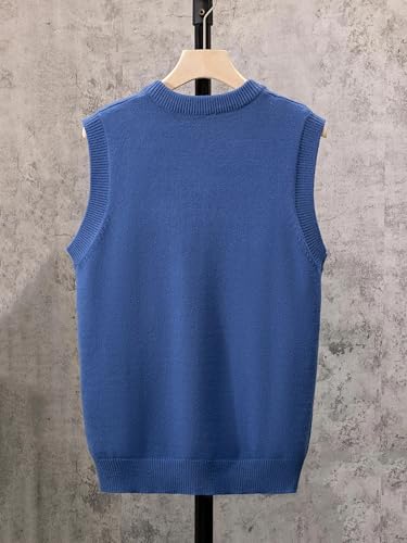 Men's Solid Color Warm V-Neck Knitted Vest Sweater Slim Fit Sleeveless Sweaters2