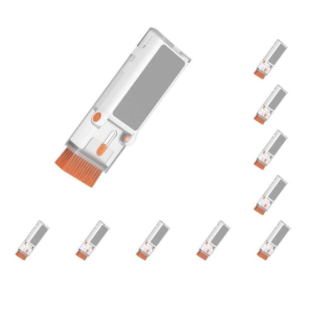 10 Set Laptop Reinigungsset Staubbürste Tastaturreiniger Set für Kamera Objektiv Telefon PC Orange