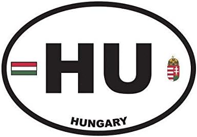 ION Graphics Imán Hungría Oval Vinilo Magnético Código de País Húngaro Euro HU v2 5 "Imán de coche Parachoques Pegatina