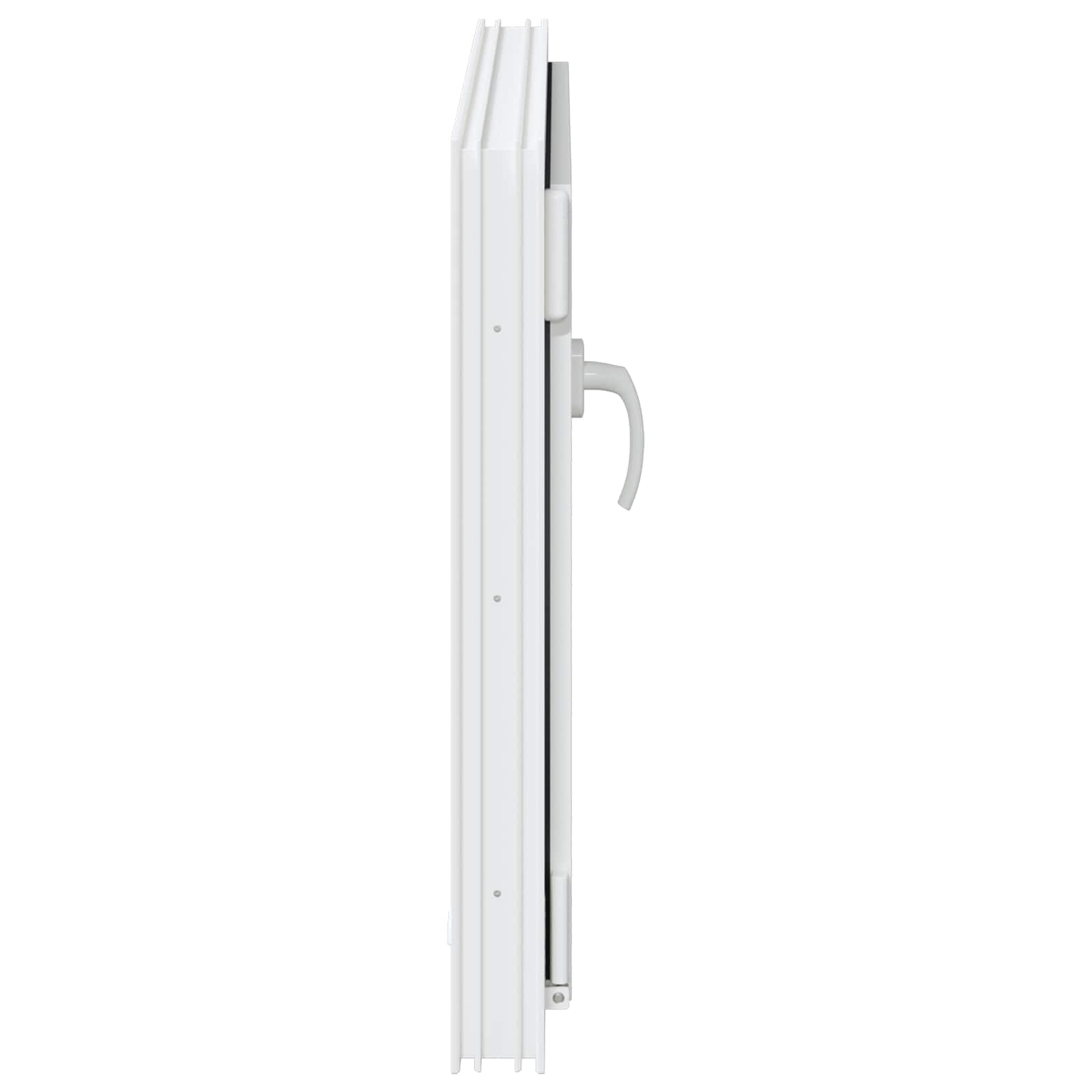 Risor - Finestra per cantina, 80 x 70 cm, in PVC bianco con vetro, inclinabile e girevole, protezione termica e insonorizzazione, telaio in plastica resistente, ideale per ventilazione della
