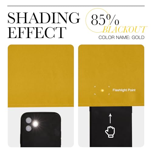Image of NICETOWN Gold Blackout Cafe Faux Silk Curtains for Small Windows, 42 inch Wide by 63 inch Long, 2 Panels, Grommet Privacy Blackout Satin Drapes for Home Decoration