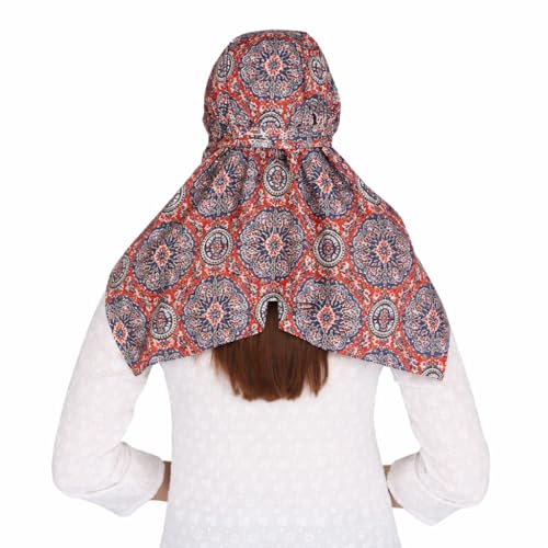 Image of Scarf Face Cover Cap Mask Sun Protection Head Hair Face Wrap Bandana Stole For Girls and Women