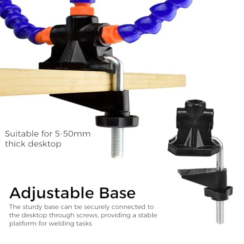 Image of Serplex Soldering Helping Hands Clamp, Third Hand Soldering Tool with 3 Flexible Alligator Clip Arms, PCB Third Hand Holder Soldering Station Vise Table Clamp PCB Holder for Electronics Repair
