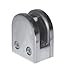 Lavi Industries 44-813R/F Satin Stainless Steel Radius Glass Clip For 1/2" Glass