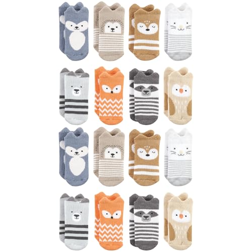 Hudson Baby Unisex Cotton Rich Baby Terry Socks 16-Pack