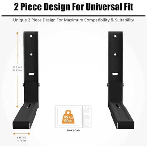 Image of Caprigo Heavy Duty Oven & Microwave Wall Mount Stand | Universal OTG Wall Stand | Oven & Grill Wall Mounting Bracket & Shelf | Microwave Wall Holder for Kitchen (White-M488)