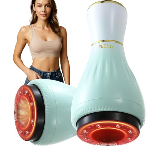 FEEJOY Electric Lymphatic Drainage Massager with Pulse Therapy & Heat – 12-Level Cupping Massage Device for Cellulite Reduction, Body Sculpting, Deep Tissue Pain Relief & Muscle Recovery