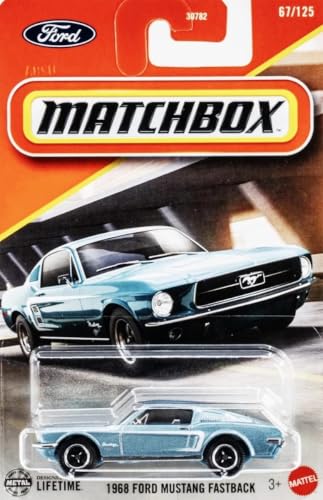 Matchbox 1968 Ford Mustang Fastback [Blue] 67/125 1:64 Scale Diecast Toy Vehicle