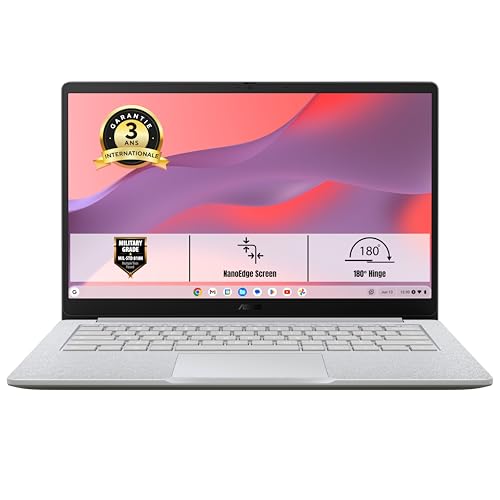 ASUS Chromebook Plus CX1405CTA-S60060 14 Pouces FHD 60Hz Pc Portable (Intel Core 3-N355 Processeur 3.9 GHz, 8GB LPDDR5, 128G eMMC, Intel UHD Graphics) ChromeOS – Clavier AZERTY