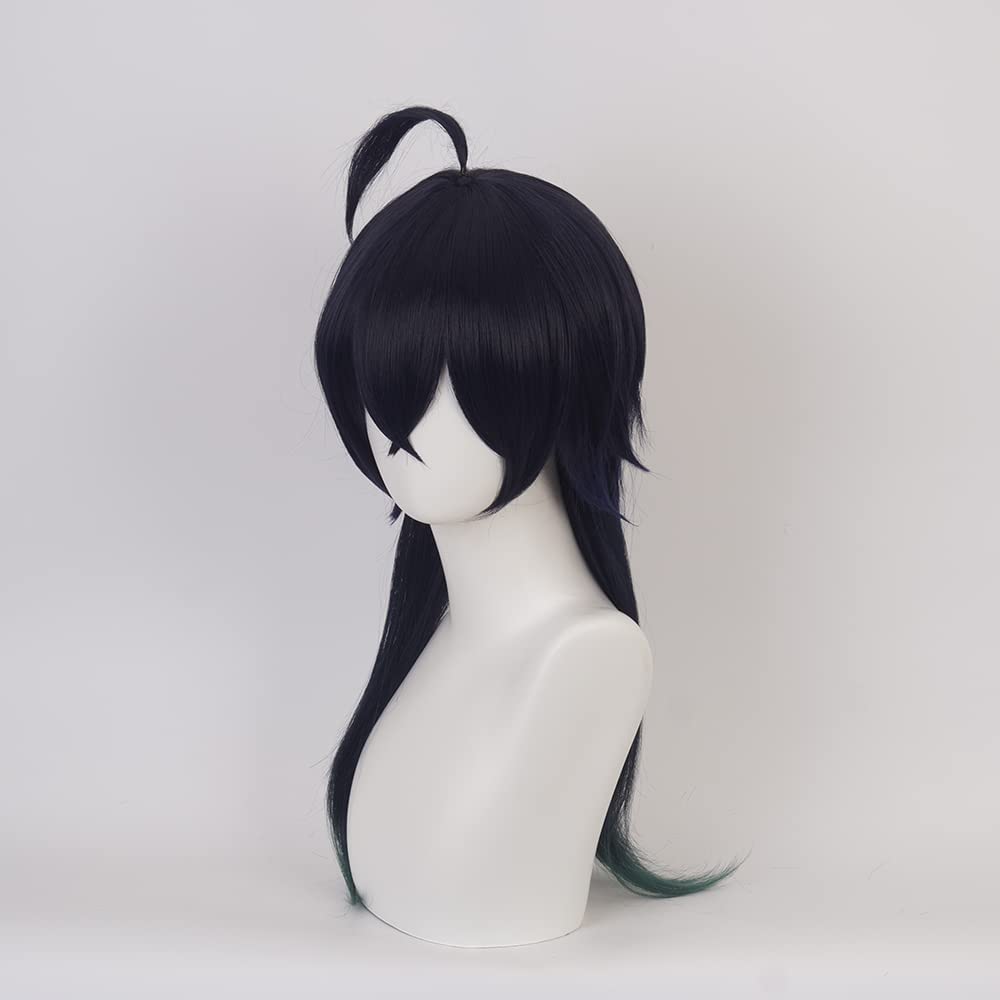 Black Wig with Bangs Long Sideburm Heat Resistant Synthetic Costume Hair for Women Halloween Cos Anime Party Comic Con Replacement Wigs - Image 3