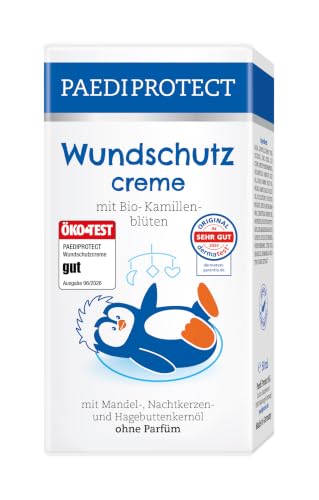 PAEDIPROTECT Wundschutzcreme Baby 50 ml Wundsalbe ohne Parfüm & Silikone vegane Babycreme Schutz für empfindliche Babyhaut im Windelbereich Bio-Kamille Heilsalbe Pflege hilft bei Rötungen
