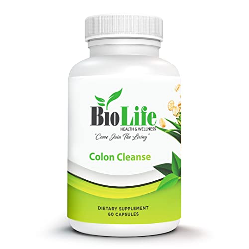 BioLife Colon Cleanse Detox Capsules | Oat, Psyllium Husk and Probiotics | Supportive Dietary Supplements for Gastrointestinal Activity and Active Bowel Movements (60 Capsules)