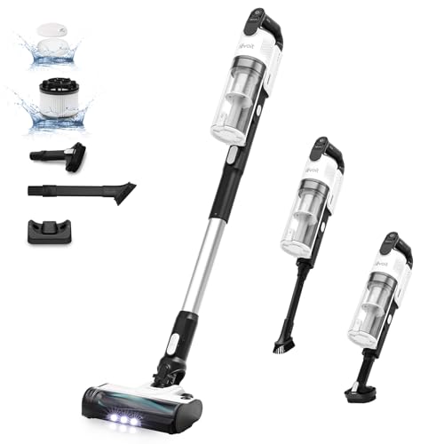 LEVOIT Aspiradora sin Cable, Anti-Enredos, Aspirador Escoba Max 50min, Aspirador sin cable 4 en 1 con Batería Extraíble, 99,9% de Filtración，Aspirador para Mascotas/Alfombras/Coche/Suelos Duros