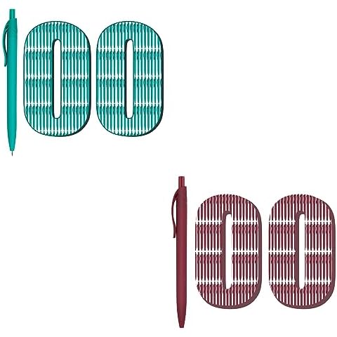deegtran 100 Pack Teal Blue Barrel pens + 100 Pack Red Barrel Pens Cover