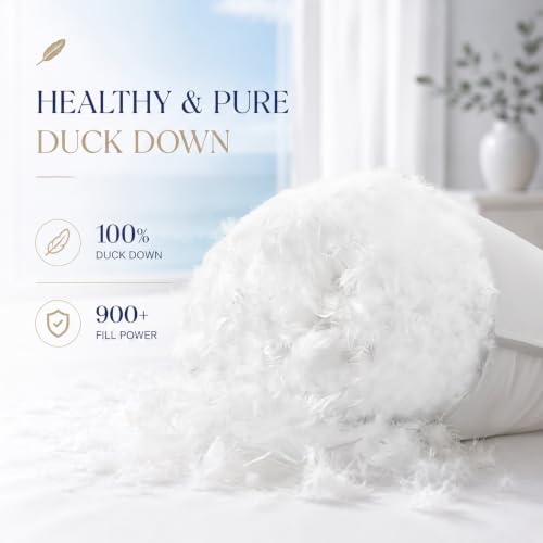 Luxury Duck Down Pillow, Hotel Quality Bed Pillows for Sleeping, 20"x36" - image 2
