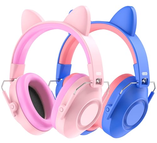 Dr.meter Kids Ear Defenders, 32dB SNR 2Pcs Ear Defenders Children Hearing Protection for Autism Ideal for Concerts Fireworks Monster Jam UKCA Certified with DIY Stickers Lake Blue Dark Blue
