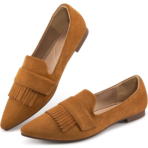 Women Flats Dressy Shoes : Comfortable Casual Work Flats for Women - Ladies Slip On Walking Shoes for Wedding