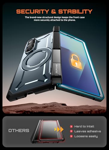 Image of SUPCASE for Samsung Galaxy Z Fold 7 Case with Kickstand, Tilt | Compatible with MagSafe, Tempered Glass Screen Protector, Military-Grade Protection, Hinge Coverage, Unicorn Beetle Grip