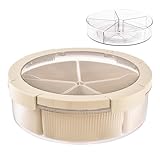 Generisch Bandeja para servir con subdivisión, organizador de aperitivos con 5 compartimentos y tapa, plato de frutas, para el hogar, cocina, salón, mesa de centro, fiesta familiar, fiesta, picnic al