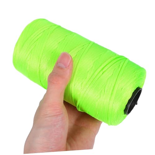 Rollo de cuerda trenzada para albañilería de alta resistencia verde claro para marcación de límites de uso exterior y manualidades. Resistente al clima, fuerte y segura para líneas de construcción y jardinería miniatura 4