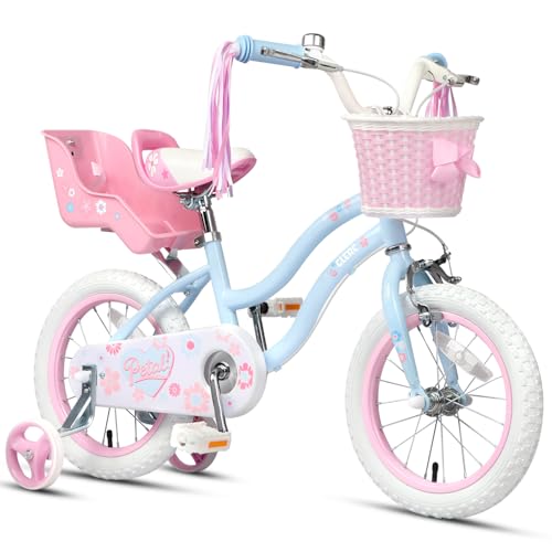 Glerc Vélo pour Enfants 16 Pouces pour Filles de 4 à 8 Ans, Style Princesse avec Glands de Guidon...