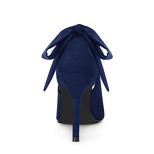 Image of Fashare Womens High Heels Bow Tie Back Sexy Stiletto Ankle Strap Wedding Dress Pumps Shoes