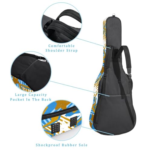JRHEJTHH Housse de guitare acoustique imperméable et pliable avec bandoulière réglable pour guitare acoustique de 101,6 cm, 104,7 cm, rembourrage épais, motif branches de fleurs personnalisées, - Les Beatles, Paul McCartney, John Lennon, RIngo Starr, George Harrison JRHEJTHH Housse de guitare acoustique imperméable et pliable avec bandoulière réglable pour guitare acoustique de 101,6 cm, 104,7 cm, rembourrage épais, motif branches de fleurs personnalisées, – Image 4