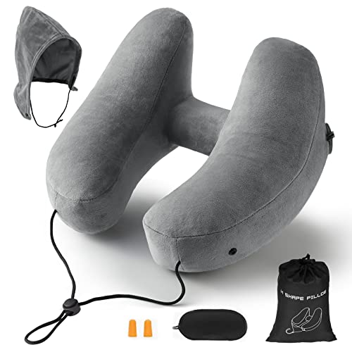 Mewaii Reisekissen Mit Kapuze - Wendbares Katzen Design Memory Schaum