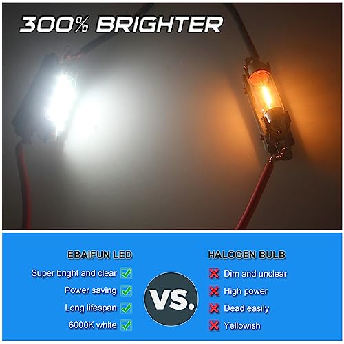 EBAIFUN 41mm Festoon LED Bulb 12V para auto interior 12-pack miniatura 5