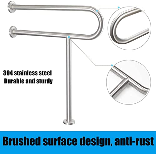 Image of Dolphy Stainless Steel Wall Mounted U-Shaped Support Grab bar (Set of 1)