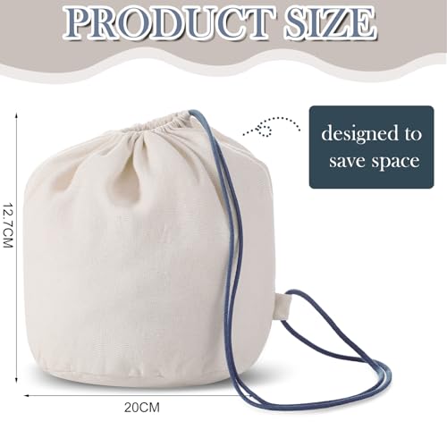 1 Pcs Travel Cotton Case Bag Sleeve Drawstring Pouch for Travel Pillow, Travel Neck Pillow Bag with Drawstring Travel Pillow Case Cover for Airplanes Trips Camping Storage2