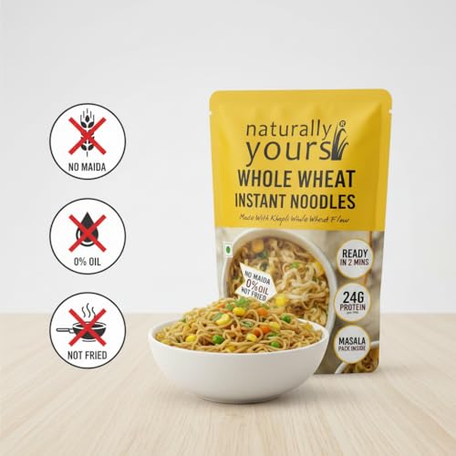 Image of Naturally Yours Khapli Atta Whole Wheat Instant Noodles 175g | 24g Protein | High Protein & Fiber | 100% Maida-Free | Healthy Meal | Non-Fried | No Onion No Garlic Jain-Friendly | Pack of 2