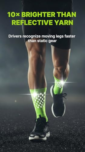 Image of ReflecToes Reflective Socks for cycling and running - 330 Candle Power High Visibility Night Safety Gear - Biomotion Support