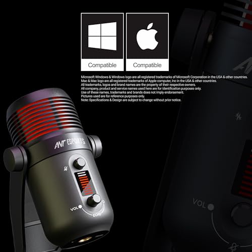 Ant Esports Wente 280 USB Microphone, Condenser Gaming Microphone for PC/MAC/PS4/PS5/Phone-Cardioid Mic with Brilliant RGB Lighting Headphone... - Image 5
