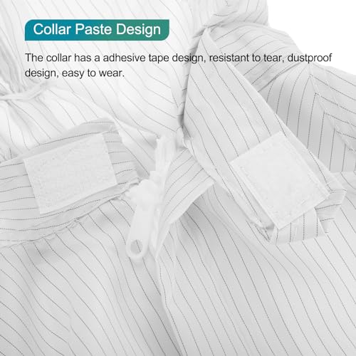 Image of MECCANIXITY ESD Lab Coat Anti Static Clothing Science One Piece Clothes Elastic Cuff with Hat Hood Uniform Work for Men Women