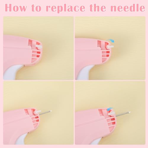 Image of Honoson 3 Pcs Tagging Gun Applicator with 15 Steel Needles,Pink-White | Clothing Tag Attacher for Boutique Consignment Retail, Label System for Price Tags Sales, Ergonomic Grip Wrist Strap