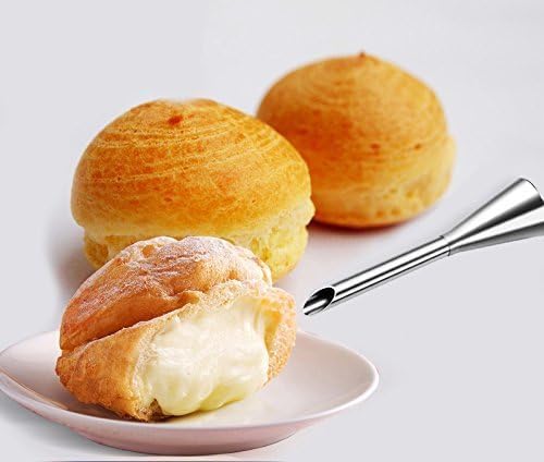 Miniatura 4 de BetterJonny - Juego de 5 boquillas para glaseado de hojaldre de crema, boquilla larga de acero inoxidable, herramientas de decoración de pasteles,
